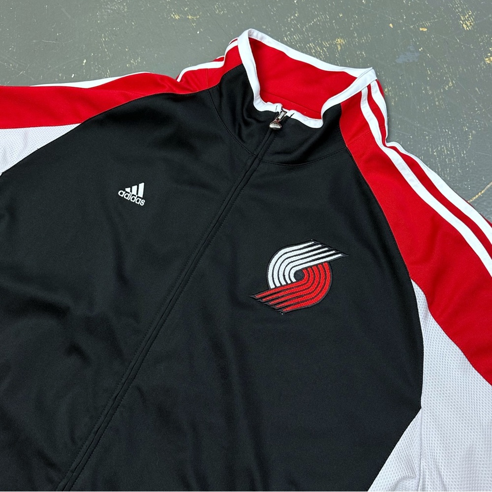 Adidas Portland Trailblazers NBA Shoot Around Warm Up Full Zip Crew Neck XXL - Picture 3 of 9